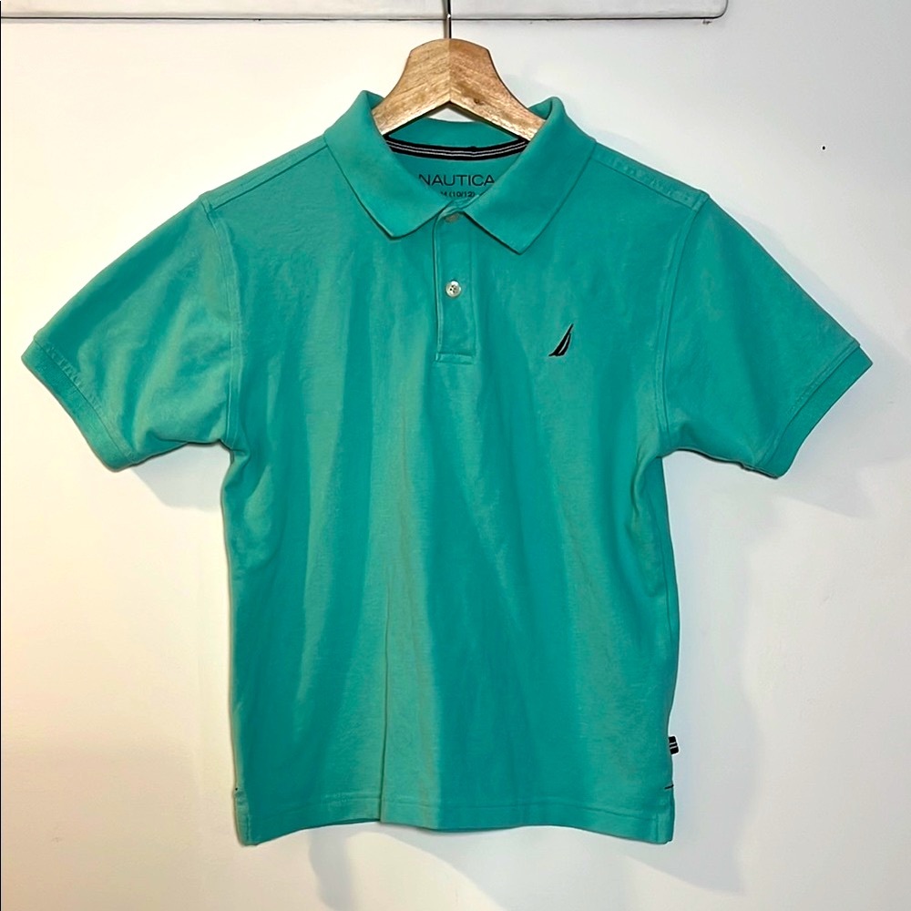 Nautica Boy's M(10/12) Teal Polo Shirt - Classic Short Sleeve